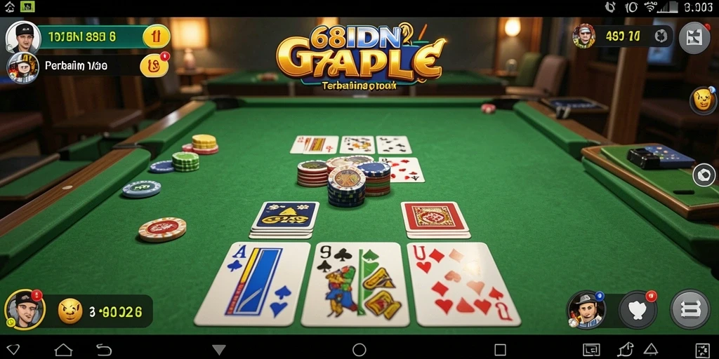 Screenshot utama dari gameplay Gaple yang seru di 68IDN.