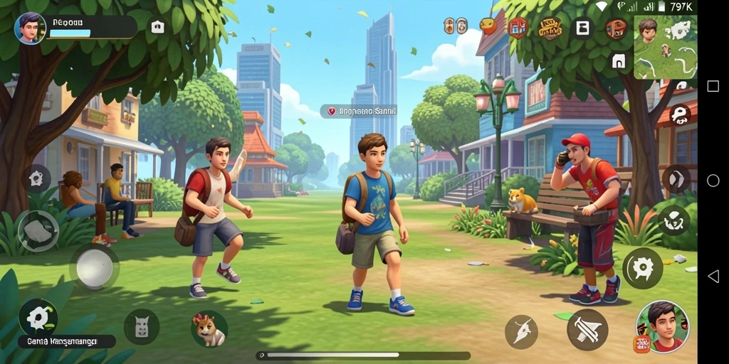 Gameplay menarik 797K dengan grafis cerah dan ceria.