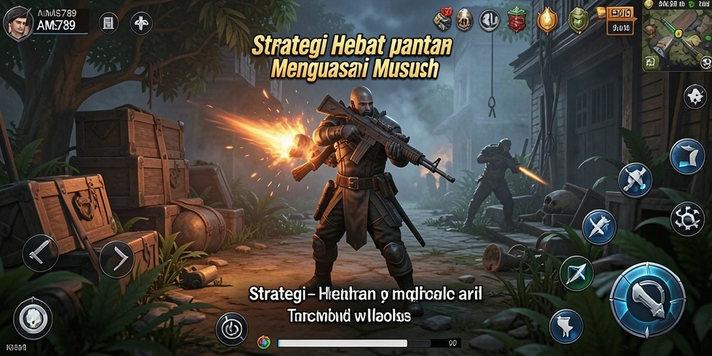 Screenshot utama AMS789 menampilkan pertarungan strategi yang seru dan mendebarkan.