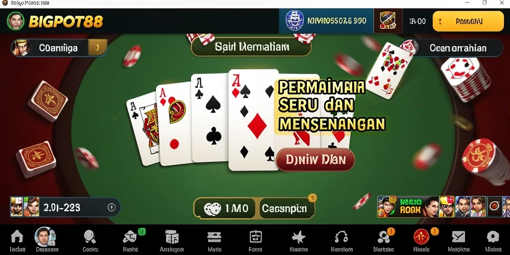 Tampilan menarik permainan domino di BIGPOT88.