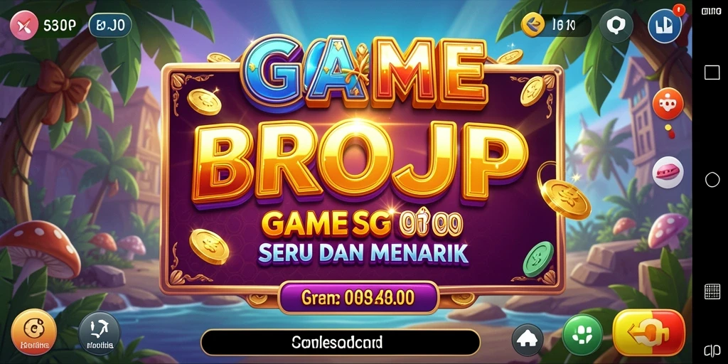 Screenshot gameplay BROJP yang menampilkan gulungan slot.