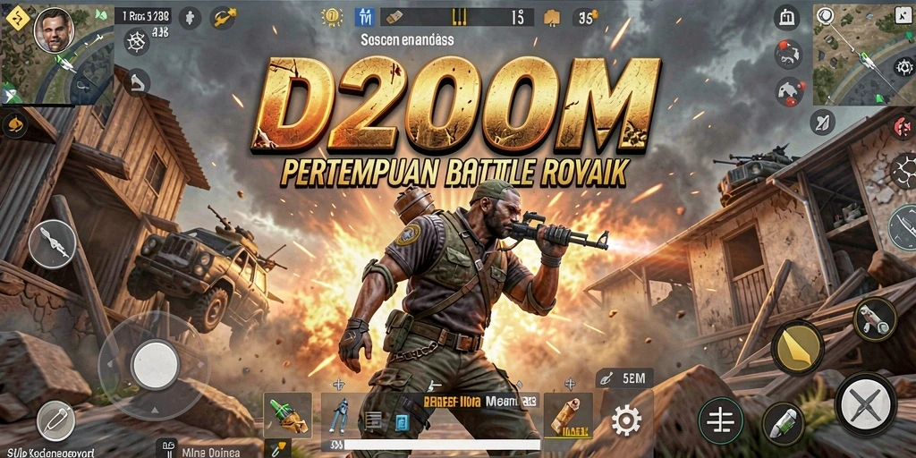 Gameplay seru dan strategi menegangkan di D200M Battle Royale.