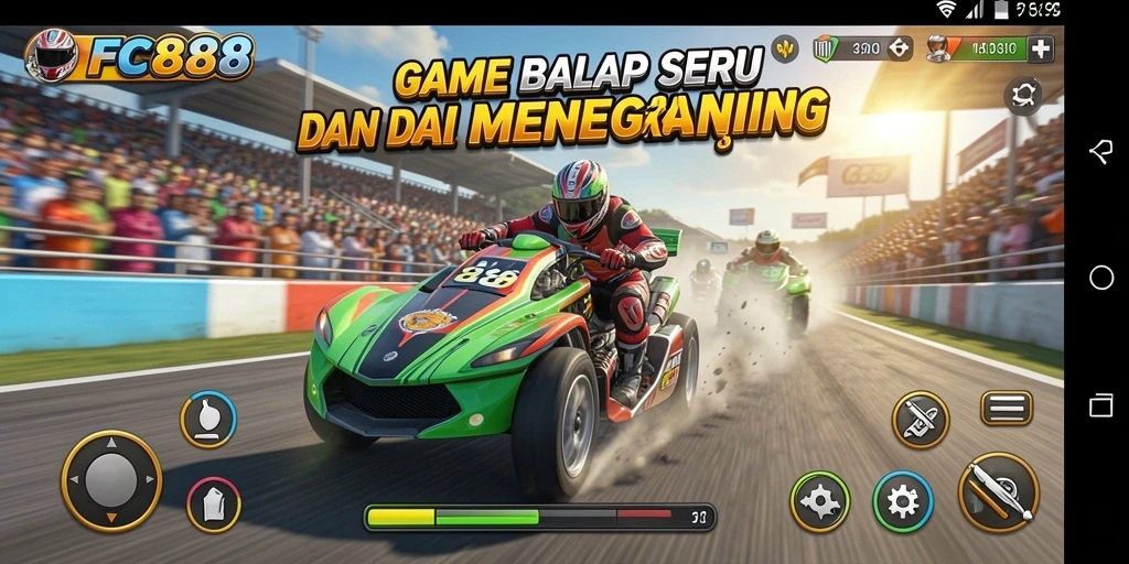 Tampilan gameplay Racing yang mendebarkan dan penuh aksi.
