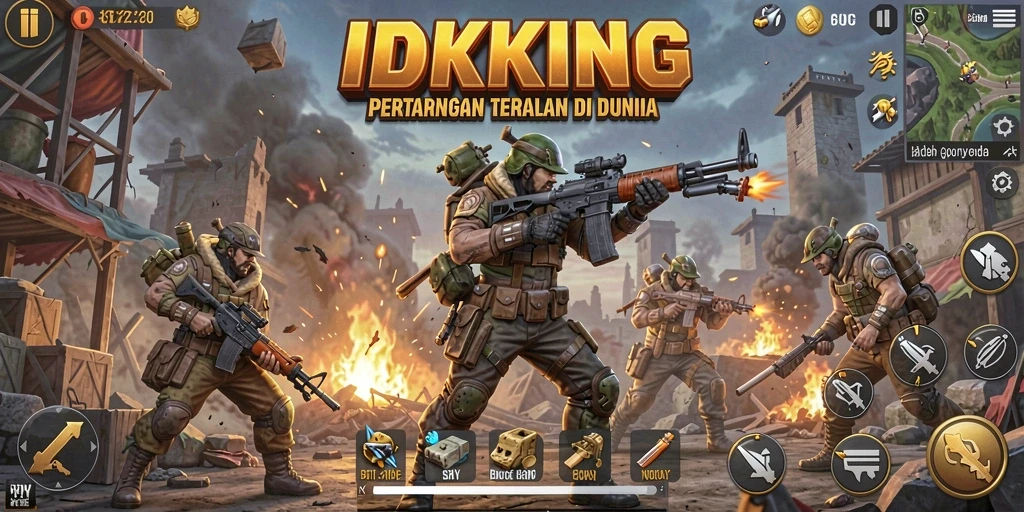 Gameplay mendebarkan di <strong>IDRKING</strong> dengan aksi Battle Royale yang intens.