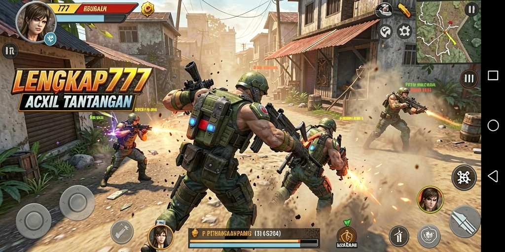 Gameplay action yang mendebarkan di layar.