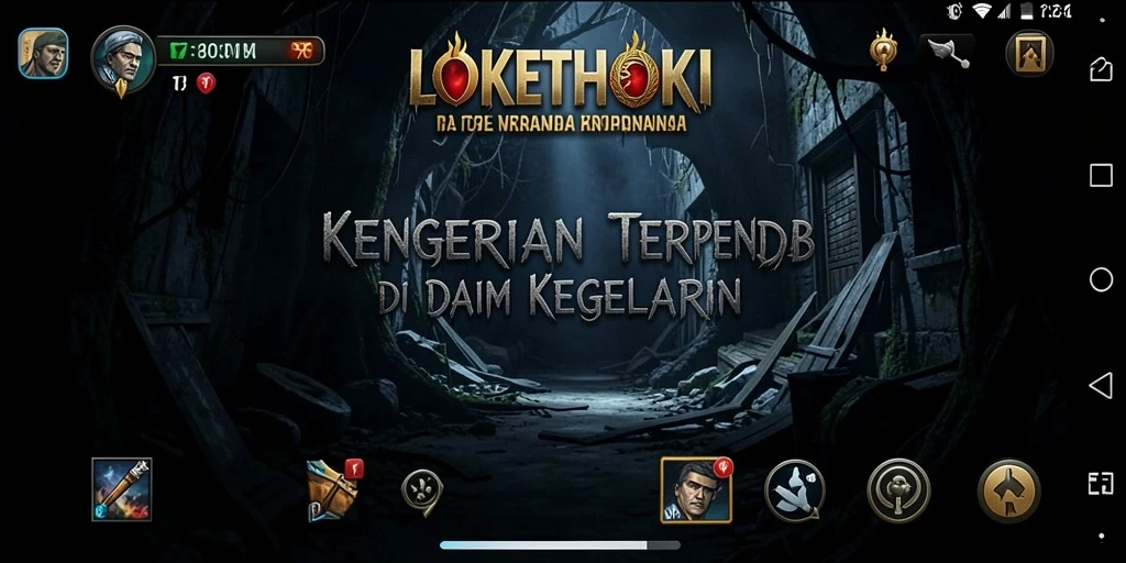 Screenshot gameplay LOKETHOKI menampilkan suasana mencekam dan pengalaman horor.