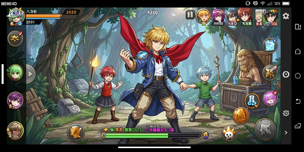 Tampilan gameplay MEME4D yang menakjubkan dengan karakter Anime.