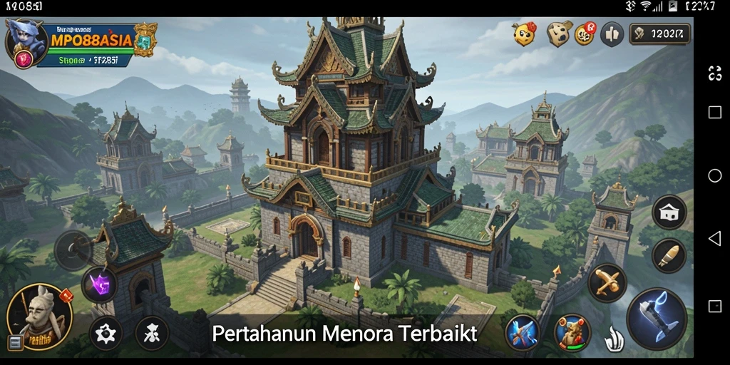 Gameplay MPO88ASIA menampilkan aksi menara yang seru dan menantang.
