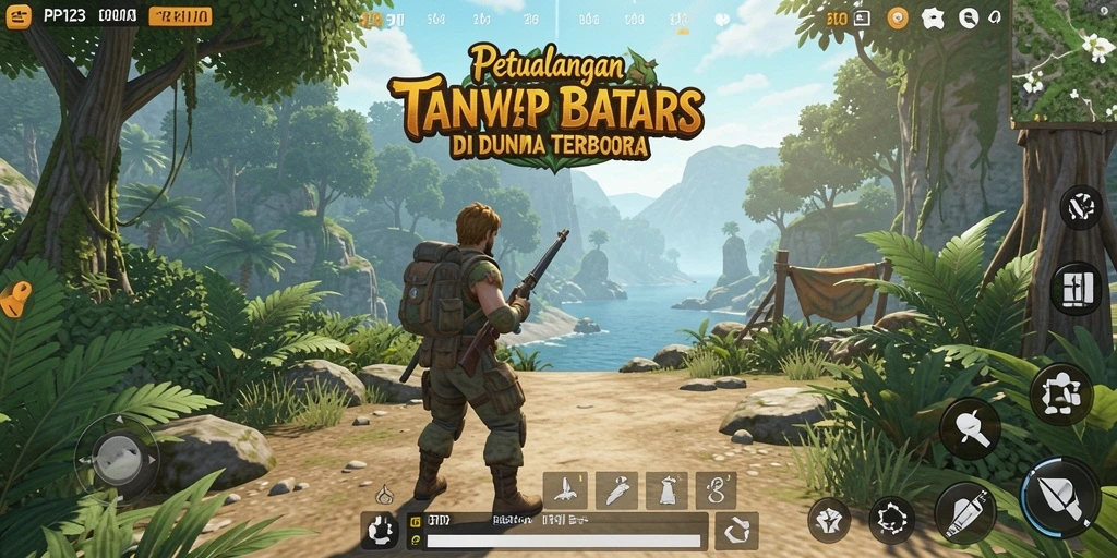 Screenshot gameplay PP123 menampilkan petualangan mendalam di dunia terbuka.