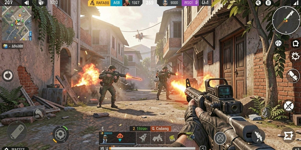 Gameplay RAFA88 dengan aksi tembak-menembak yang mendebarkan.