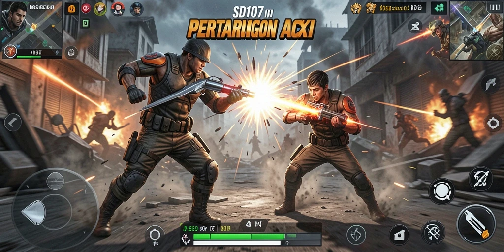 Tampilan gameplay <strong>SD107</strong> yang penuh aksi dan menegangkan.